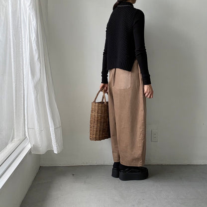 MAGALI コットンコーデュロイフラップポケットパンツ　ベージュ