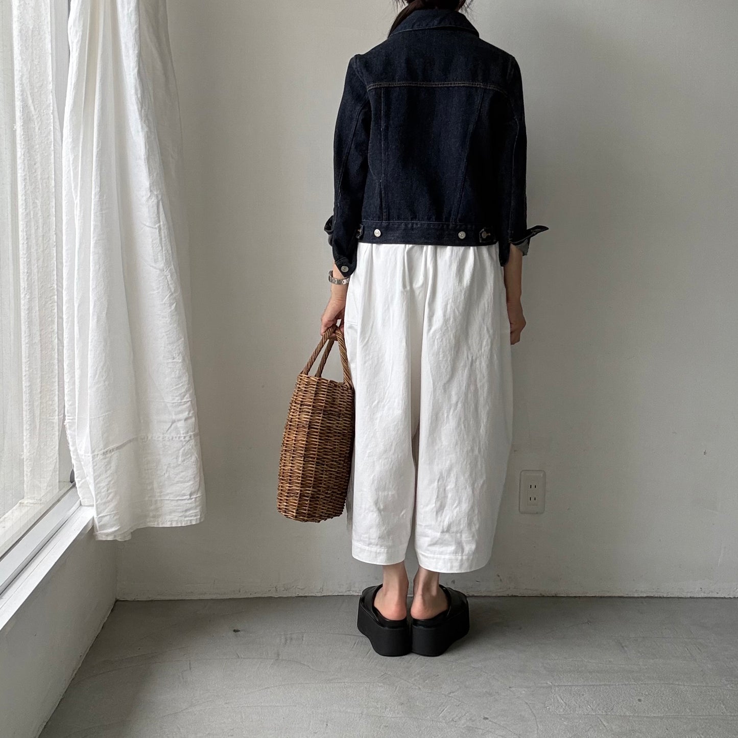 atelier d'antan Perriereコットンワイドパンツ　ホワイトsize 1