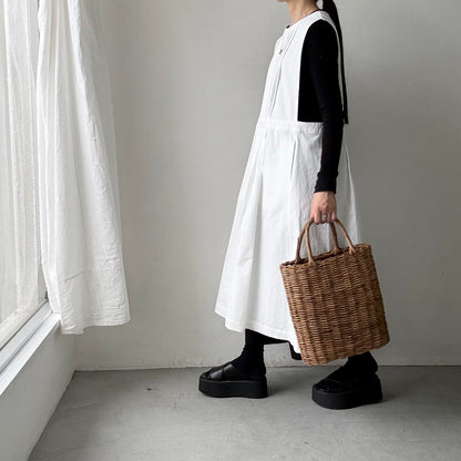 atelier d'antan ×blanc  kobell コットンエプロンドレス　ホワイト