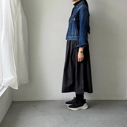 cion  コットンシャーリングギャザースカート　ブラック