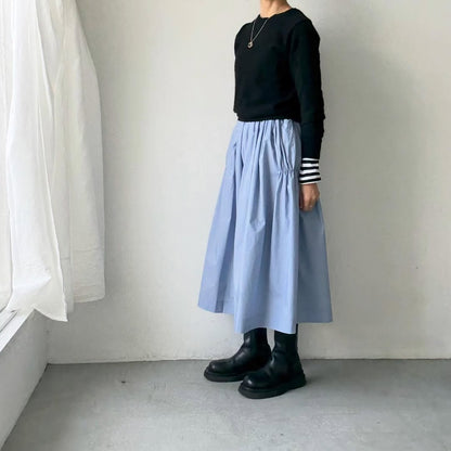 🟡週末入荷分予約受付中🟡cion  コットンシャーリングギャザースカート　サックスブルー