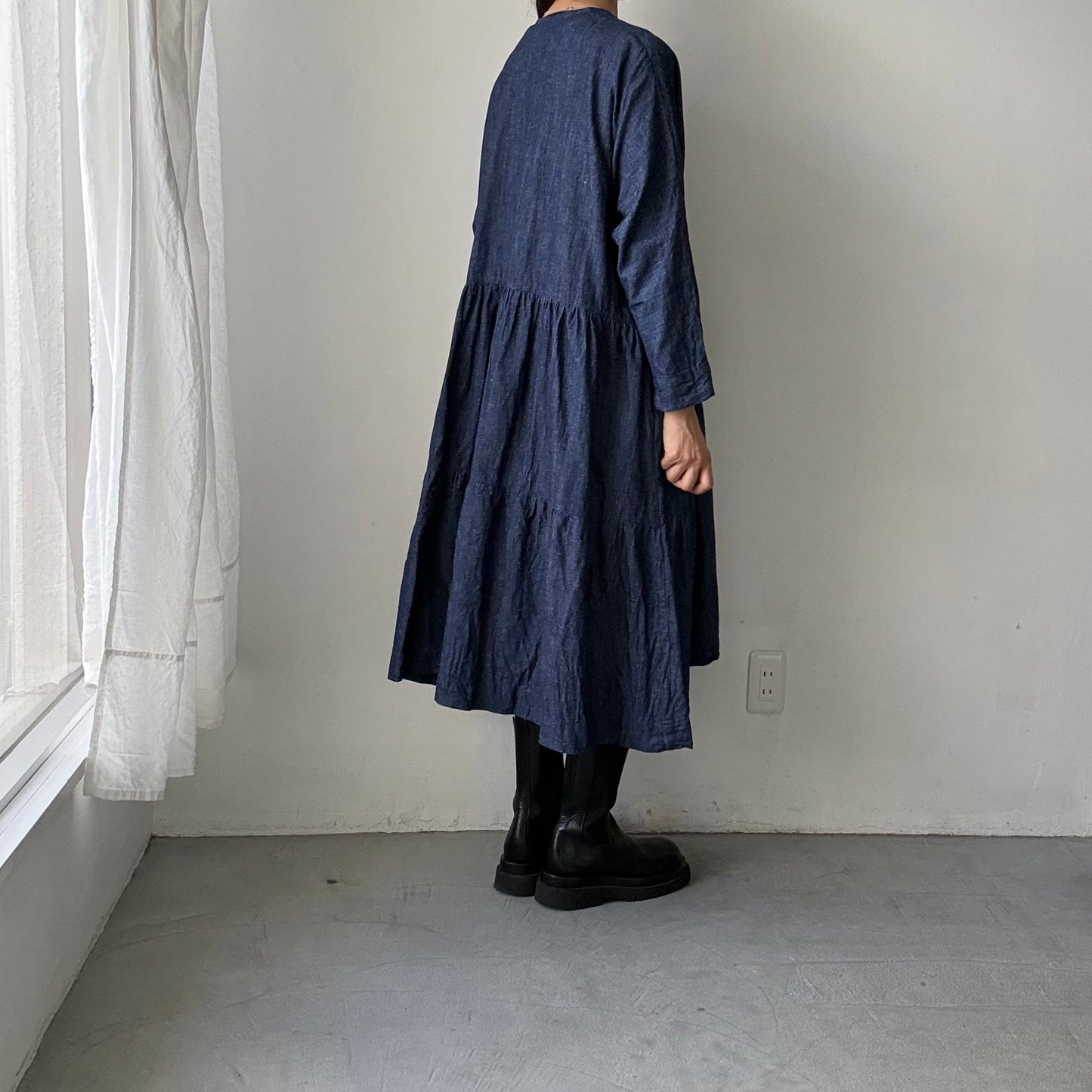 jujudhau デッドストックデニムティアードドレス