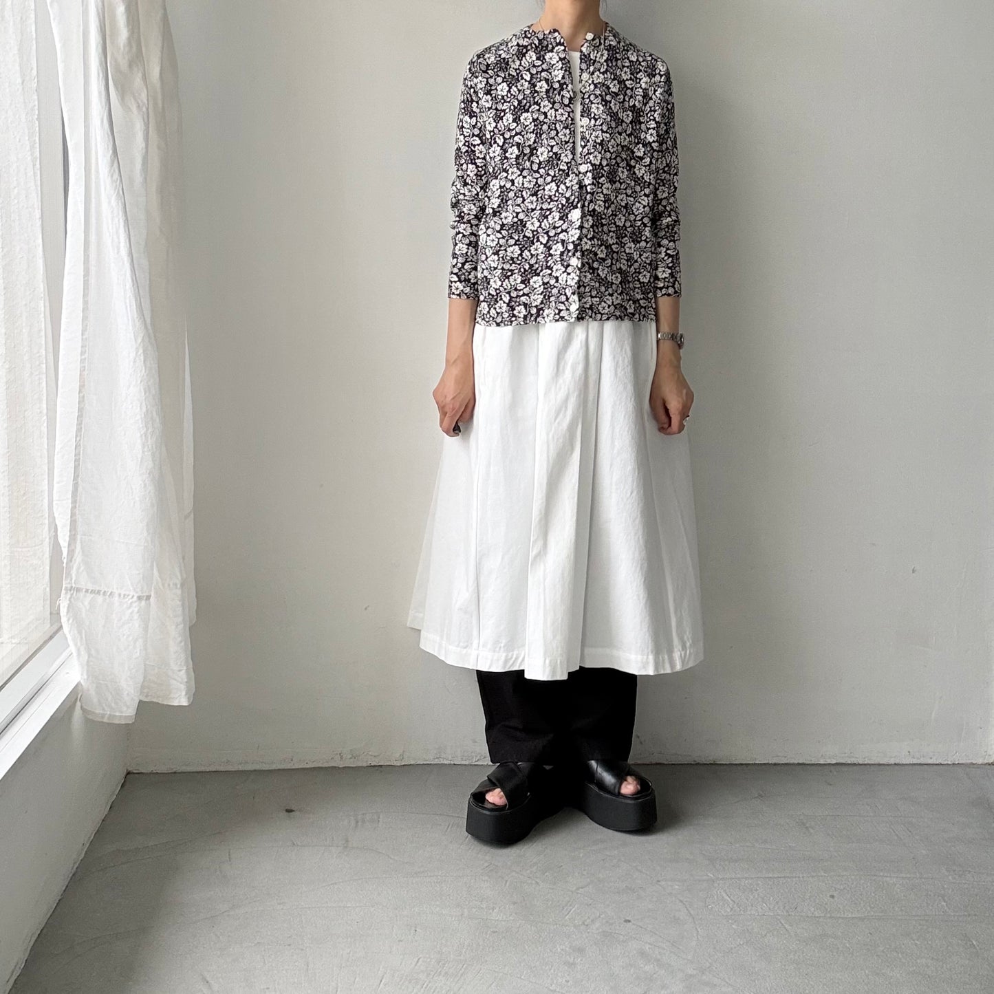 atelier d'antan ×blanc  kobell コットンエプロンドレス　ホワイト
