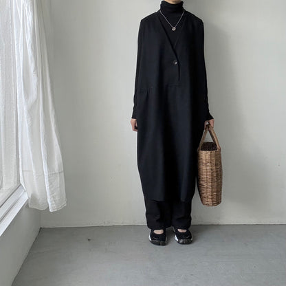 atelier naruse　コットンウールヘリンボンジャンパースカート