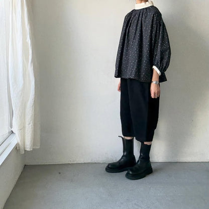 homspun オーガニックコットン起毛8分丈パンツ