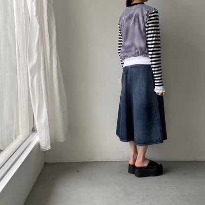 R&D.M.Co  ガーゼボーダープルオーバーシャツ