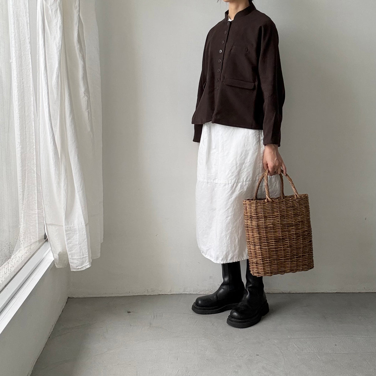 atelier d'antan Taineコットンジャケット　ダークブラウン