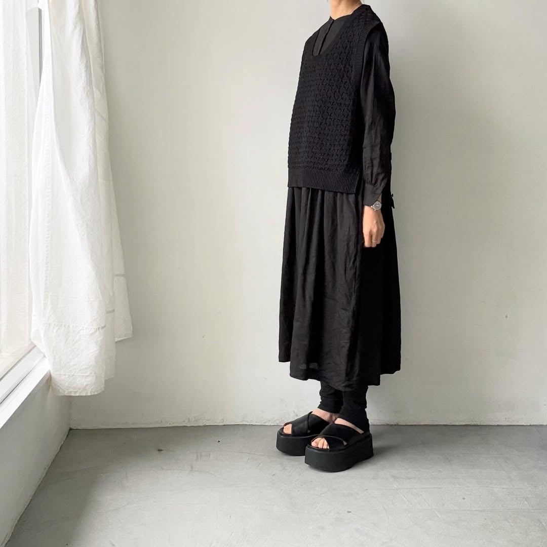 atelier naruse  コットンバスケット編みニットベスト