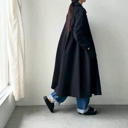 atelier d'antan Girardコットンコートワンピース　ブラック