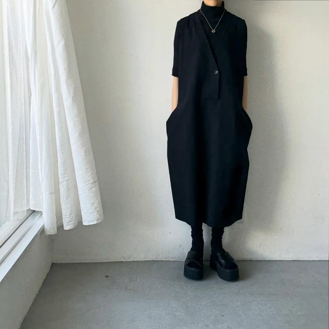 atelier naruse コットンリネンスラブジャンパースカート
