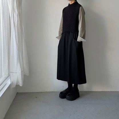 atelier naruse  オーガニックコットングレンチェックバンドカラーシャツ