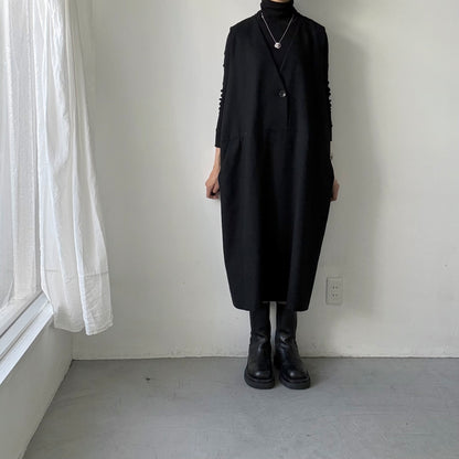 atelier naruse　コットンウールヘリンボンジャンパースカート