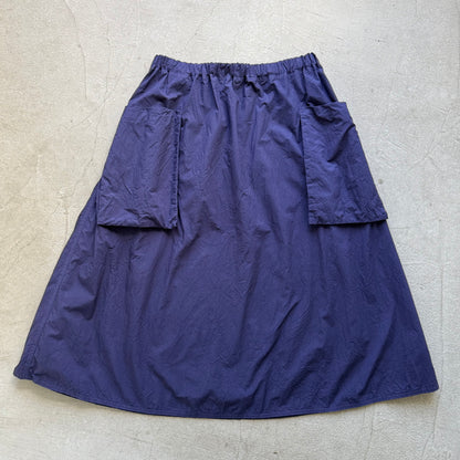R&D.M.Co 　シュリンクコットンガーメントダイポケットスカート　ダークブルー