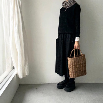 R&D.M.Co  ワイルドベリーガーゼショール　ブラック×フラックス