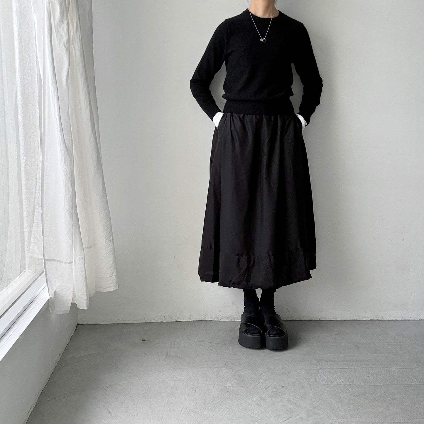 R&D.M.Co 　シルクサテンドッキングバルーンスカート