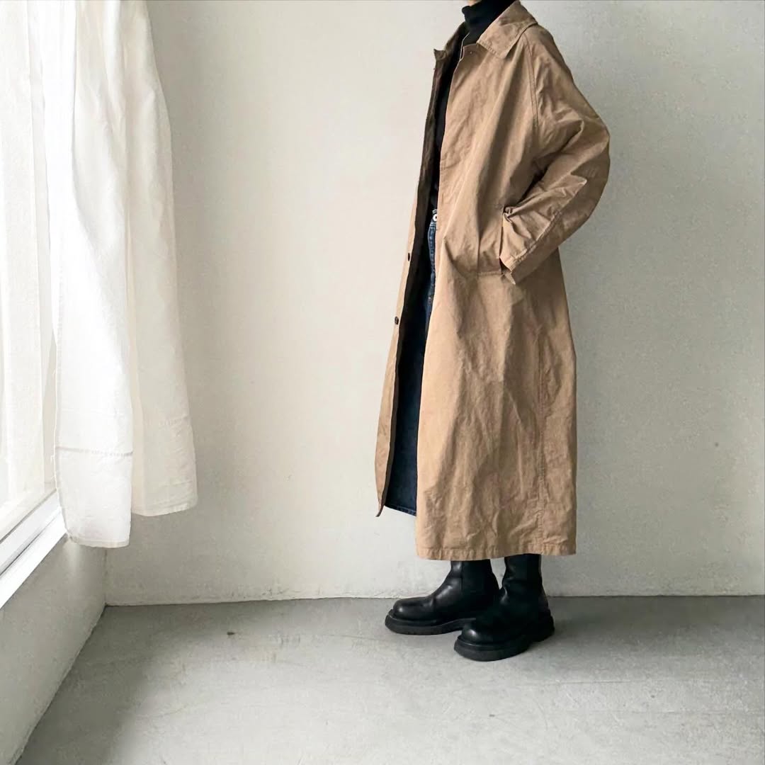 R&D.M.Co ガーメントダイステンカラーコート　ベージュ