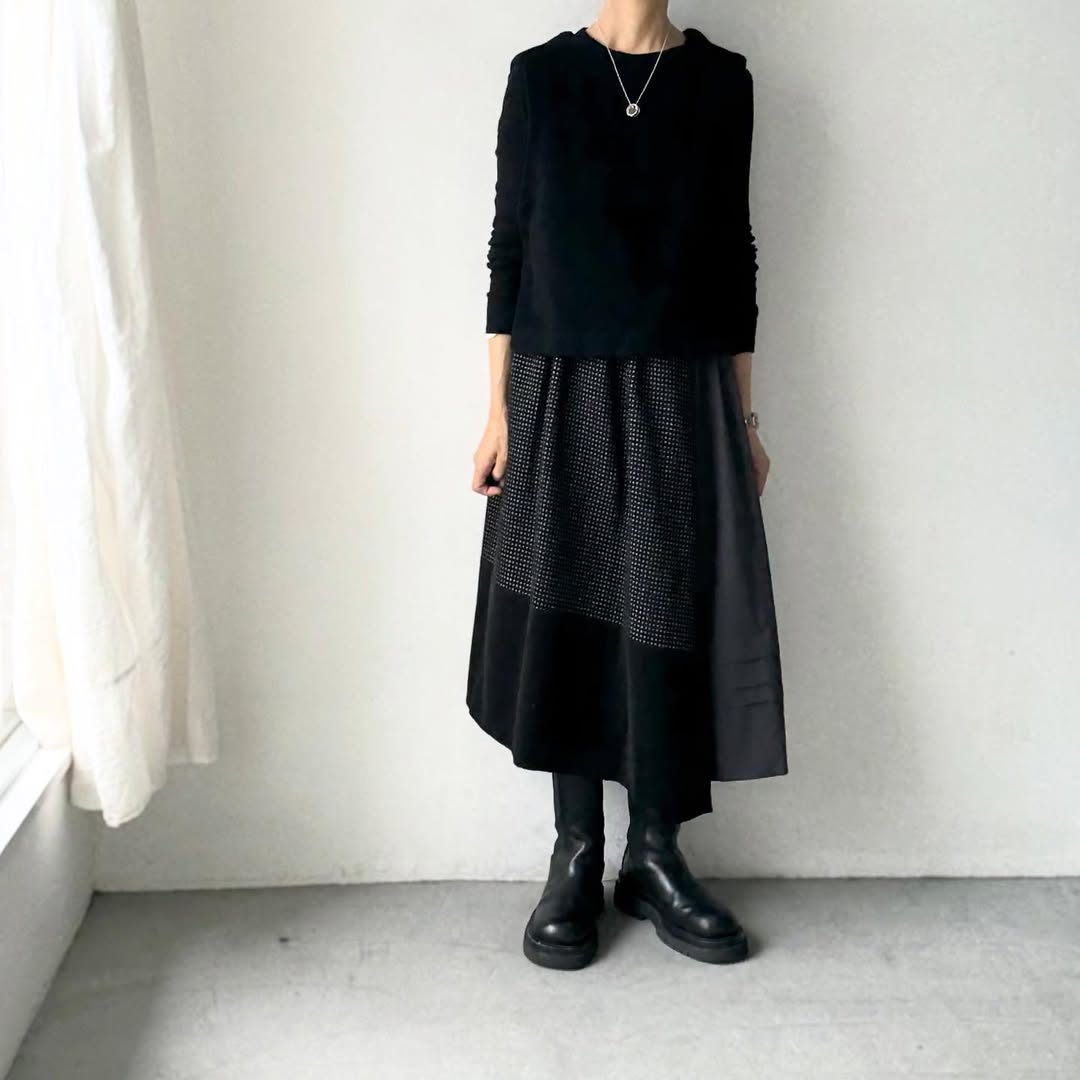 MAGALI  ピンドットツイードヴィンテージスカート