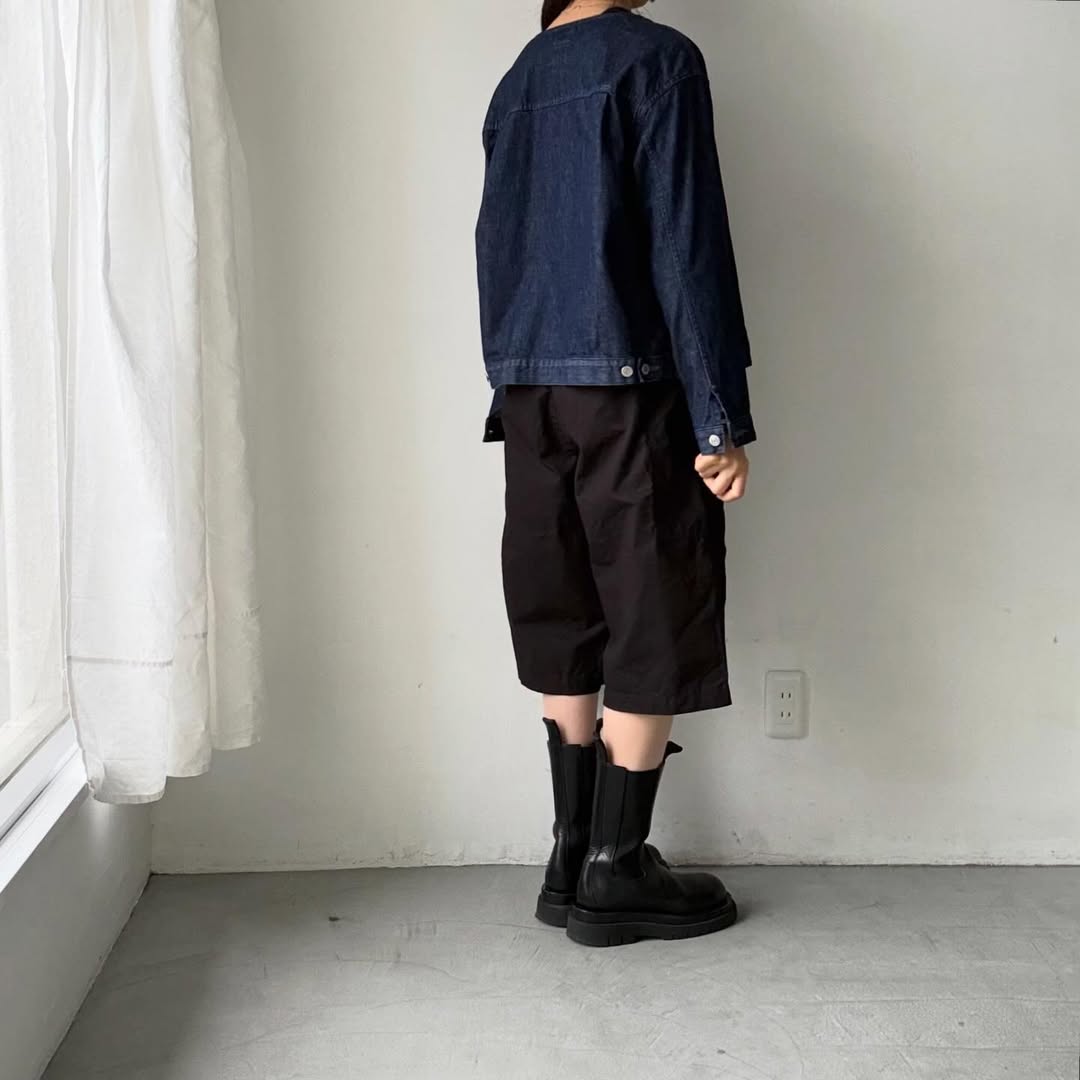 homspun  リップストップハーフパンツ　ブラック