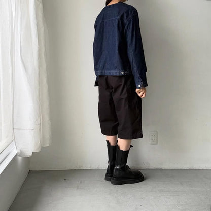 homspun  リップストップハーフパンツ　ブラック