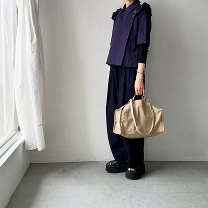 TENNE HANDCRAFTED MODERN ベンタイルコットンボストンバッグS キャメル