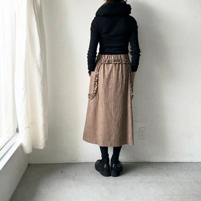 R&D.M.Co  コットンウールフリルデコレーションスカート　チェック