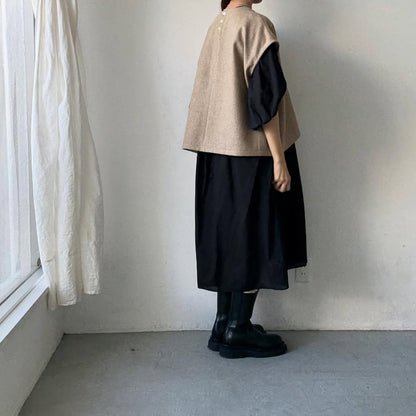 Linenya  ウール混ベスト　ベージュ