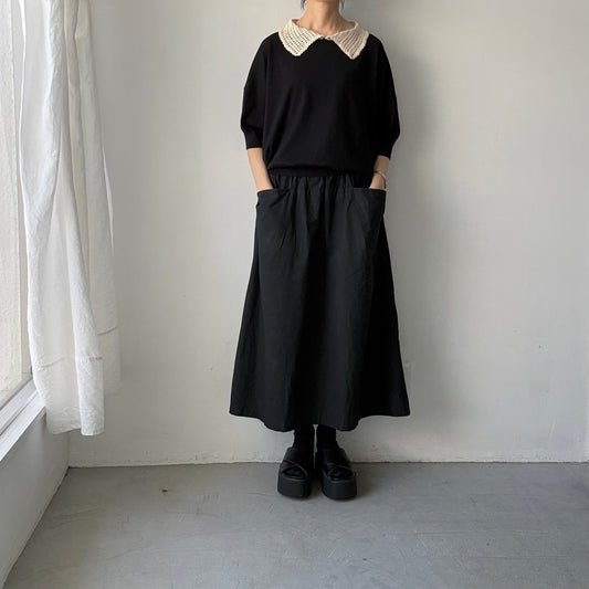 atelier naruse  コットンクロシェカラーニット　ブラック