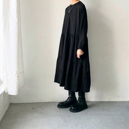 jujudhau デッドストックコットンティアードドレス　ブラック