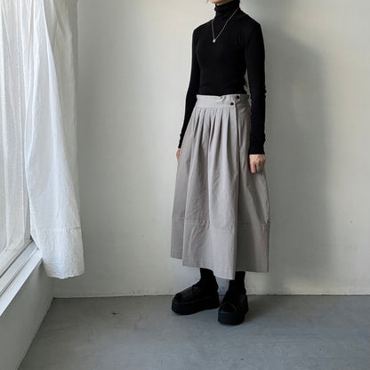 MAGALI オールドコットンラップ風スカート　グレー