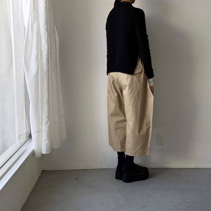 ゴーシュ  オーガニックダックコットンストレートラインパンツ　ベージュ