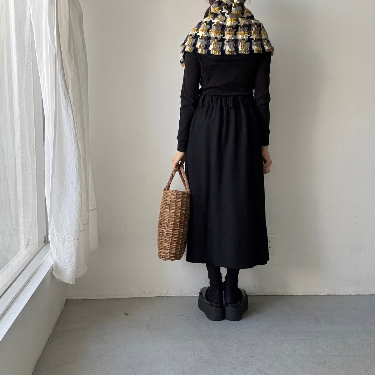 kijinokanosei  フリンジベスト　小鹿(琥珀×ブラック系)