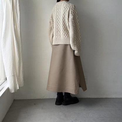 TENNE HANDCRAFTED MODERN ボリュームスリーブアランニットプルオーバー