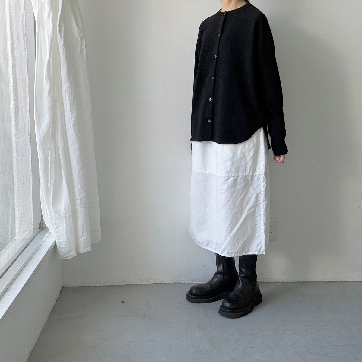 homspun ラムカーディガン　ブラック