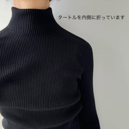 SACUCA  リブタートルセーター