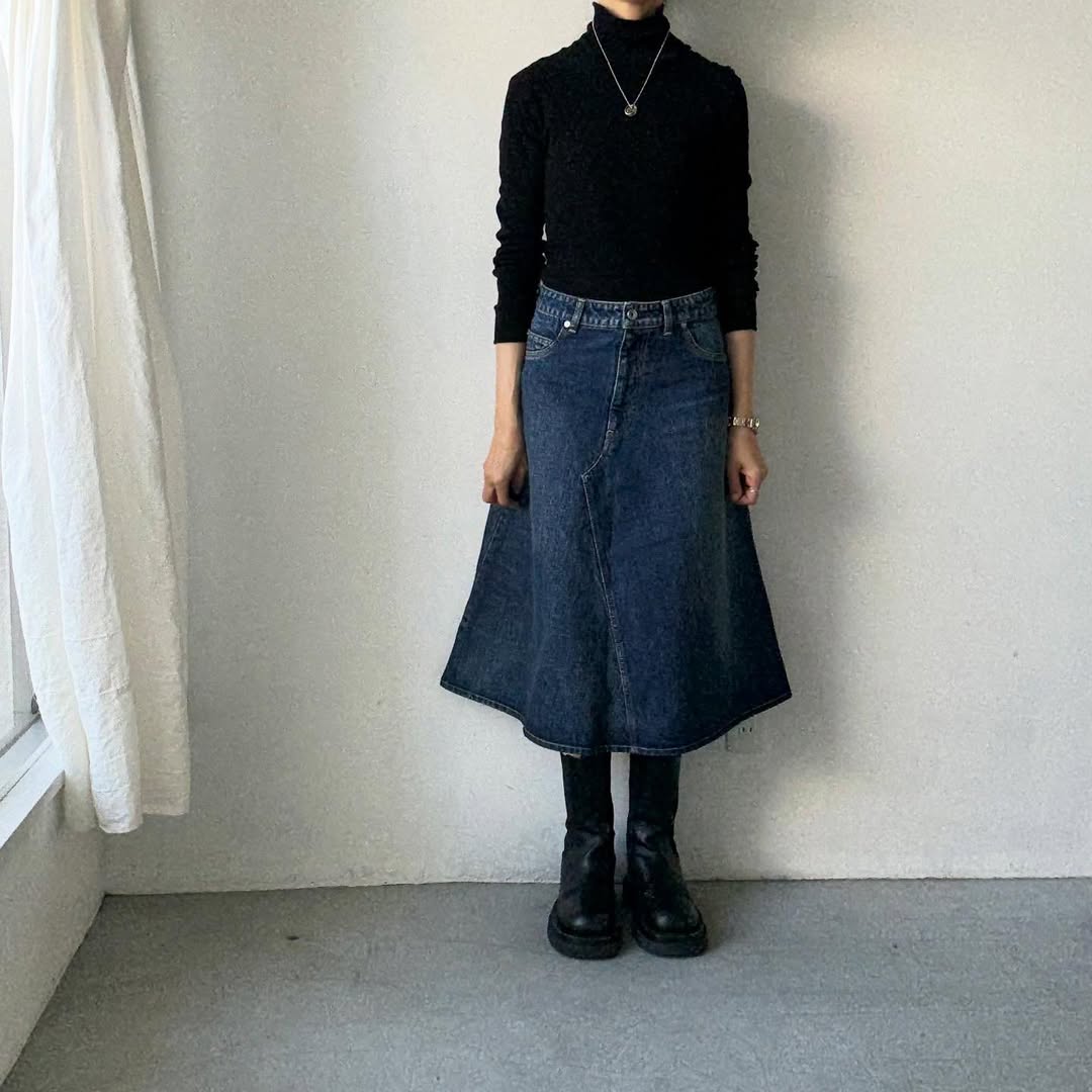 R&D.M.Co  デニムフリーフェイシングスカート