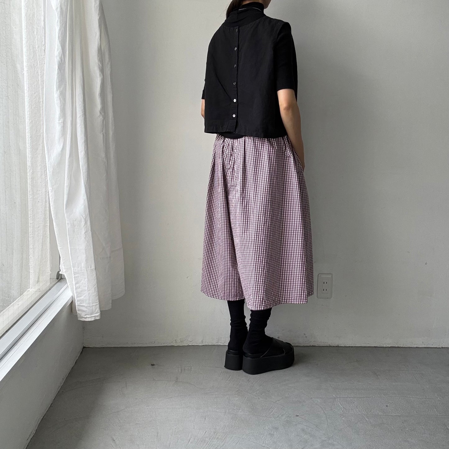 homspun ギンガムチェックタイプライターキュロットパンツ