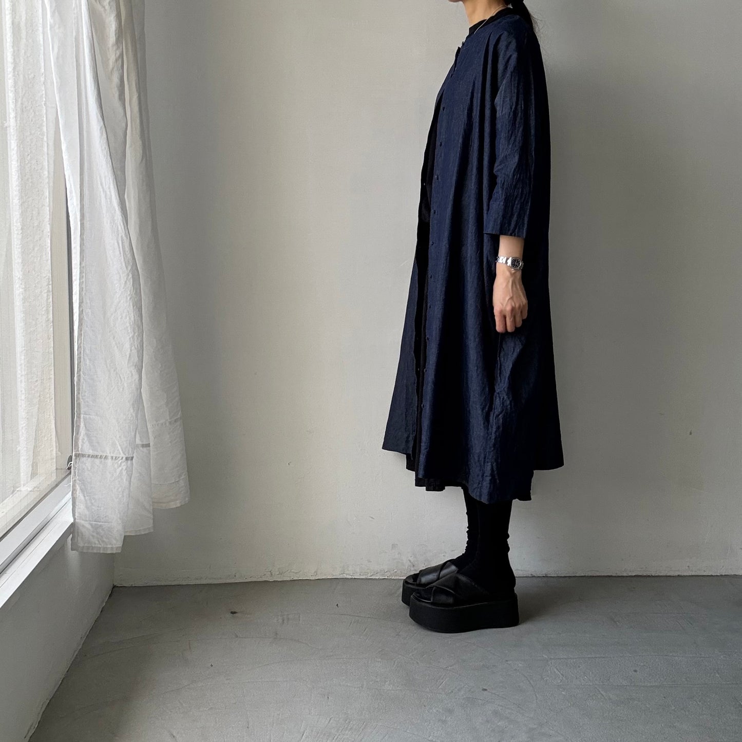 jujudhau  デニム台形ドレス