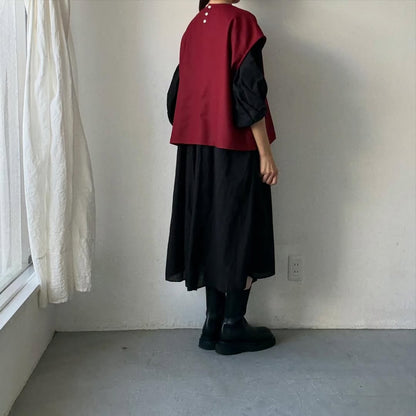Linenya  ウール混ベスト　レッド
