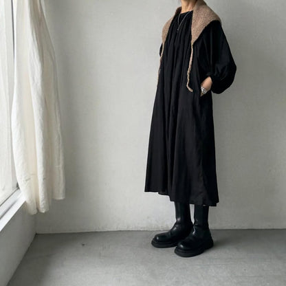 Karakoram アルパカコットントライアングルスカーフ　ライトブラウン