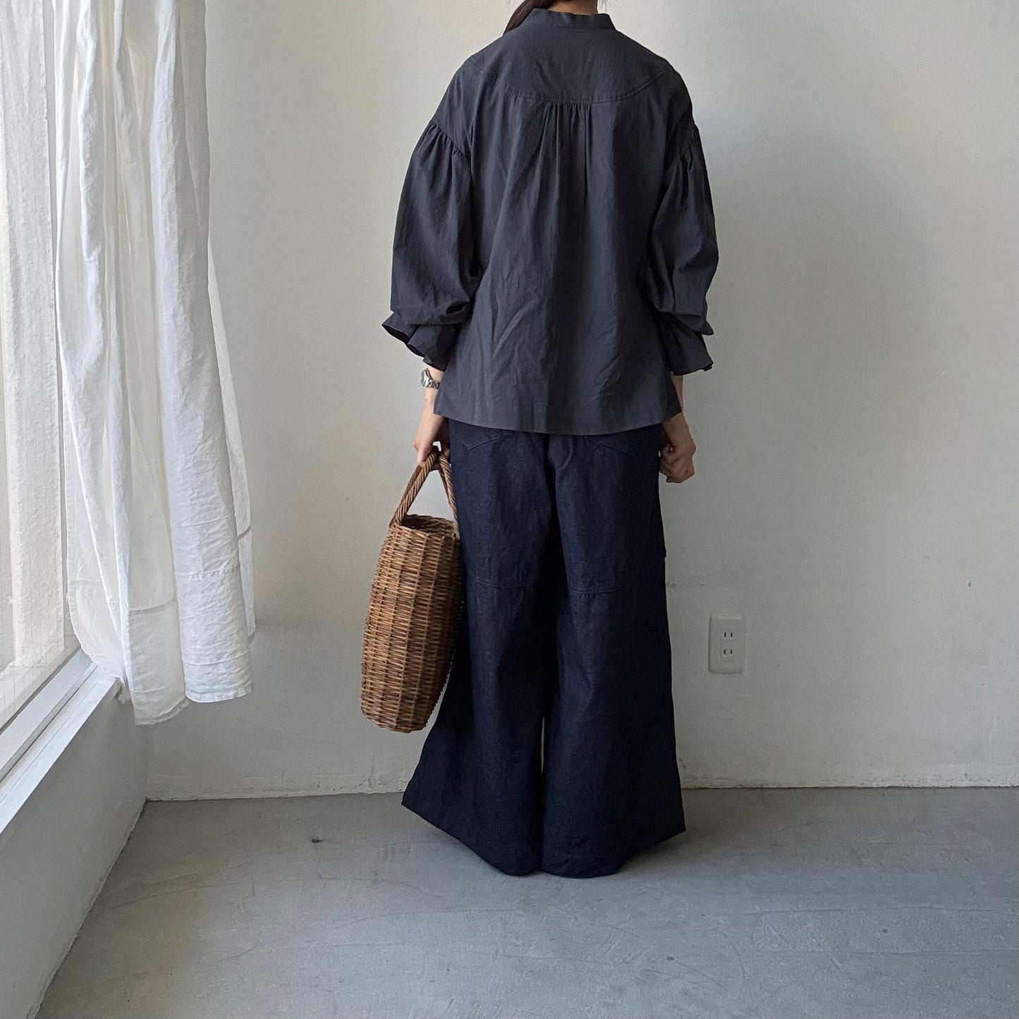 MAGALI  天日干しコットンボウタイブラウス