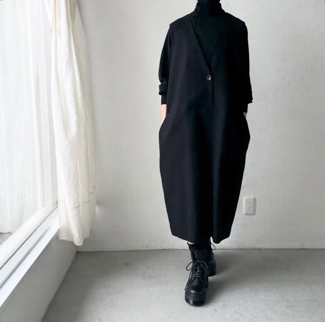 atelier naruse コットンウールヘリンボンジャンパースカート