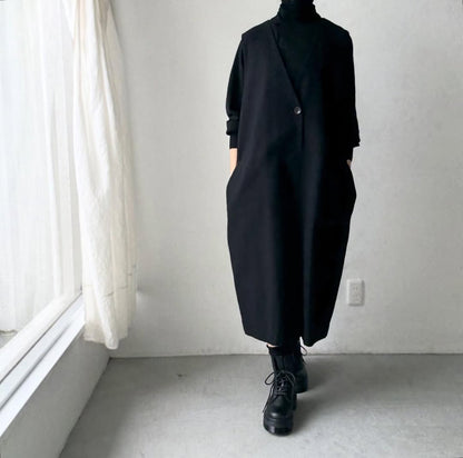 atelier naruse コットンウールヘリンボンジャンパースカート