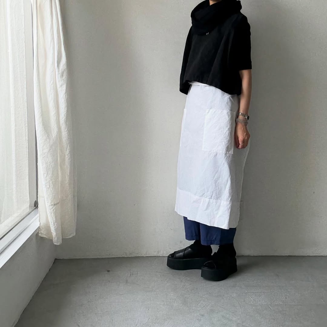 homspun パルキーシーチングコットンギャザーパンツ　ブルー