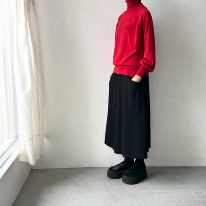 atelier naruse ウールタートルネックニット　レッド