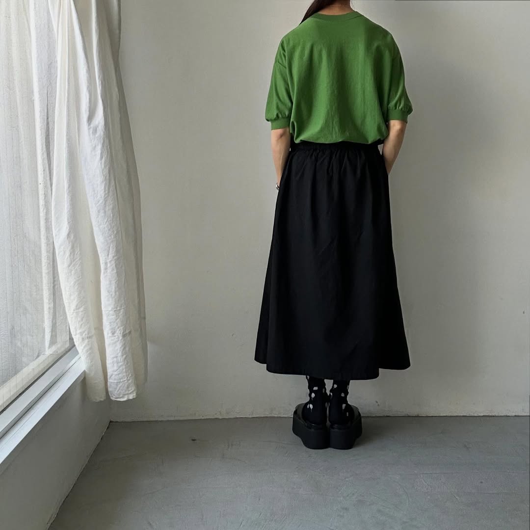 as it is.コットン半袖ニットプルオーバー　グリーン