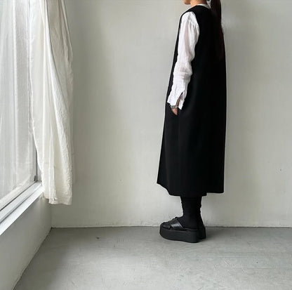 atelier naruse コットンウールヘリンボンジャンパースカート