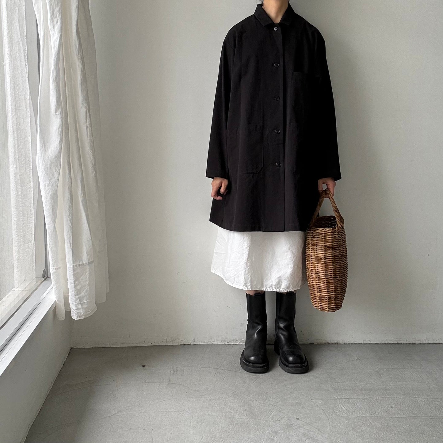 atelier d'antan Godardコットンコート　ブラック