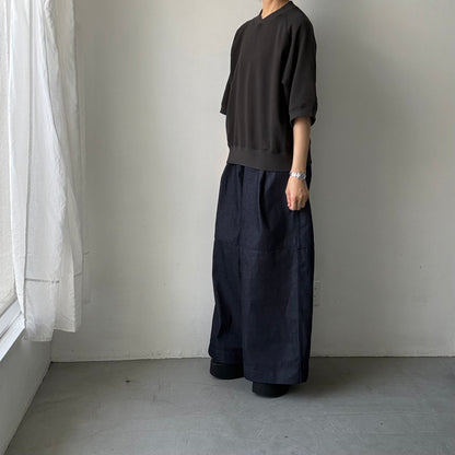 atelier naruse  コットン半袖スウェットシャツ　スミクロ