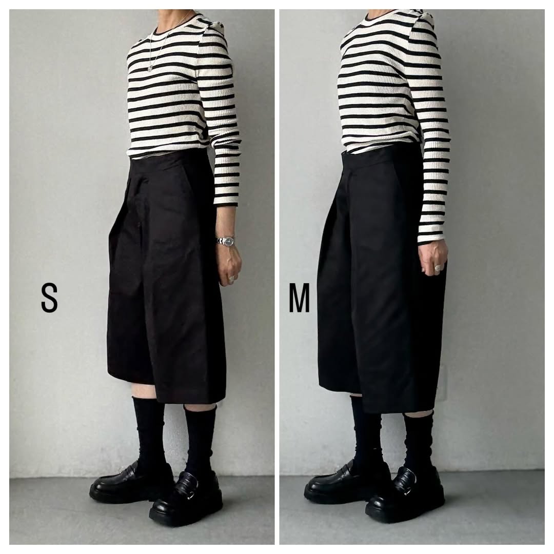 R&D.M.Co  チノクロスガウチョパンツ　ブラック