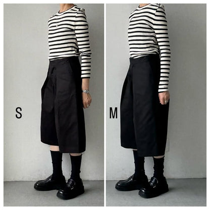 R&D.M.Co  チノクロスガウチョパンツ　ブラック